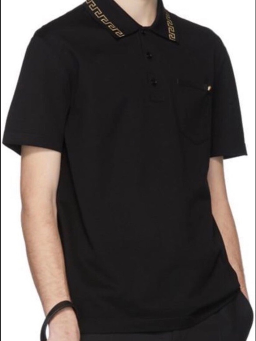 *AUTHENTIC* Versace Men's Medusa Greca Collar Polo Shirt